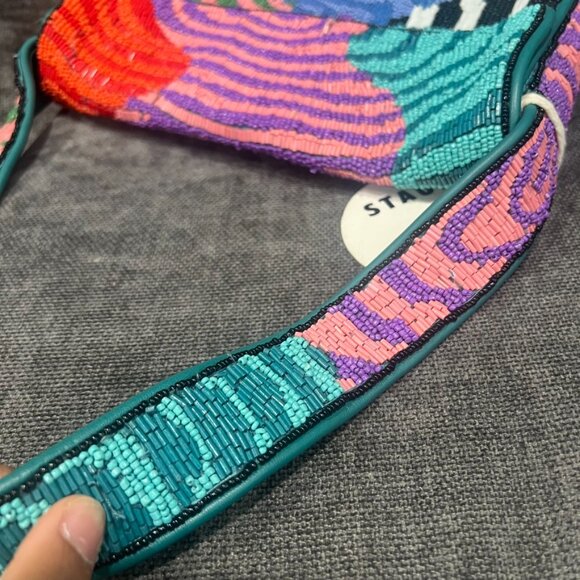 Staud Tommy Beaded Shoulder Bag Acid Swirl - Picture 9 of 14